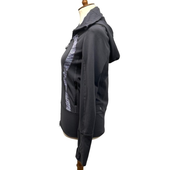 Lululemon Athletica Stride Gray Purple Space Dye Zip Front Hood Athletic Jacket - Picture 5 of 13